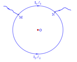 Nối hai điểm M và N của vòng tròn dây dẫn như hình vẽ với hai cực ...